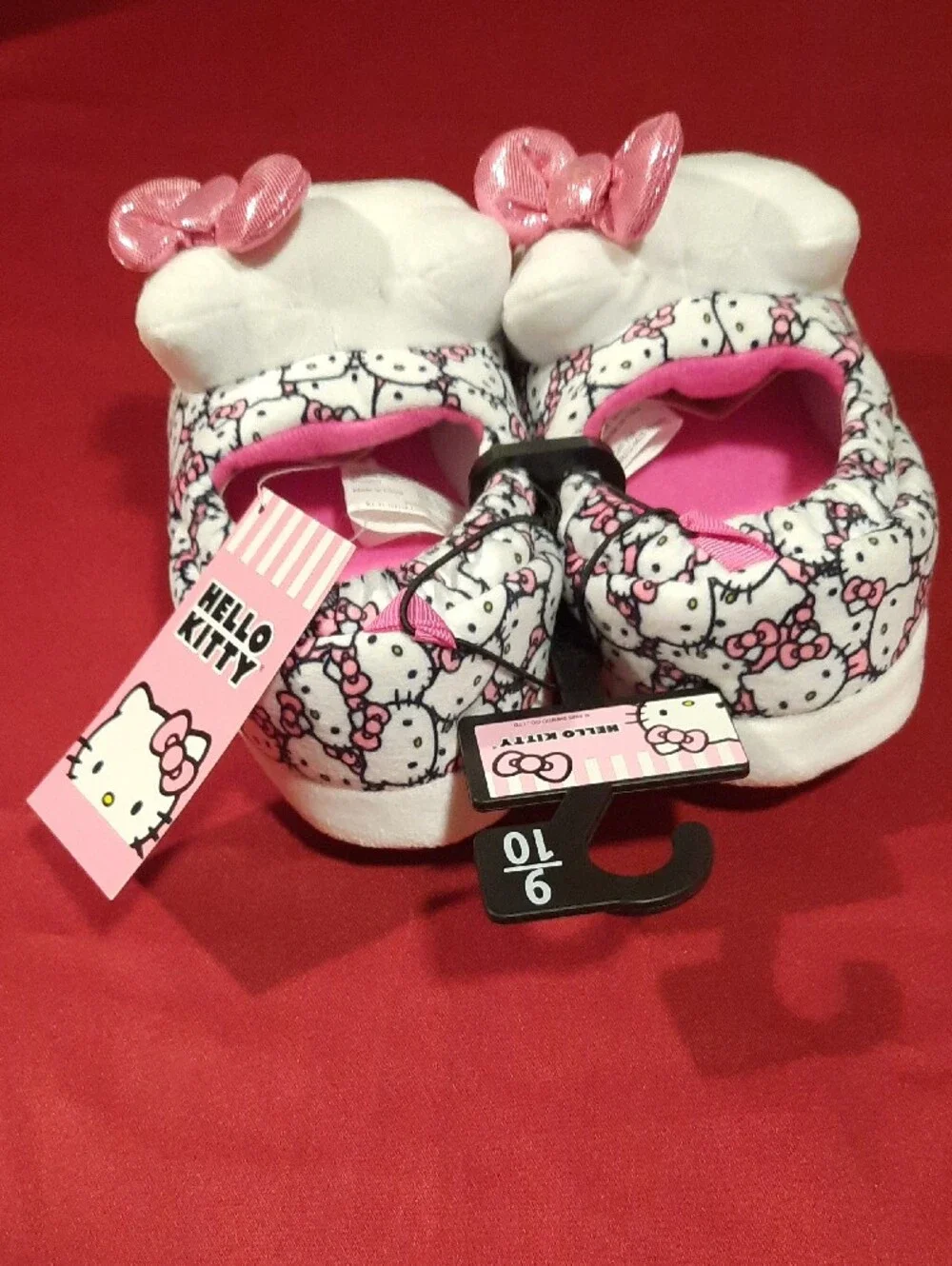 Hello Kitty White & Pink Plush Character Slippers